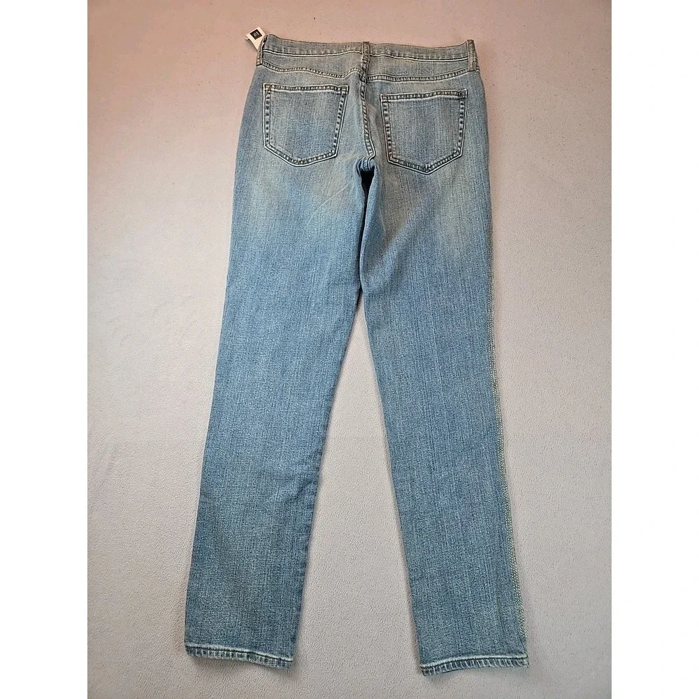 Gap Women's Best Girlfriend Jeans Light Blue Size‎ 28 Tall Stitching Is Sparkly